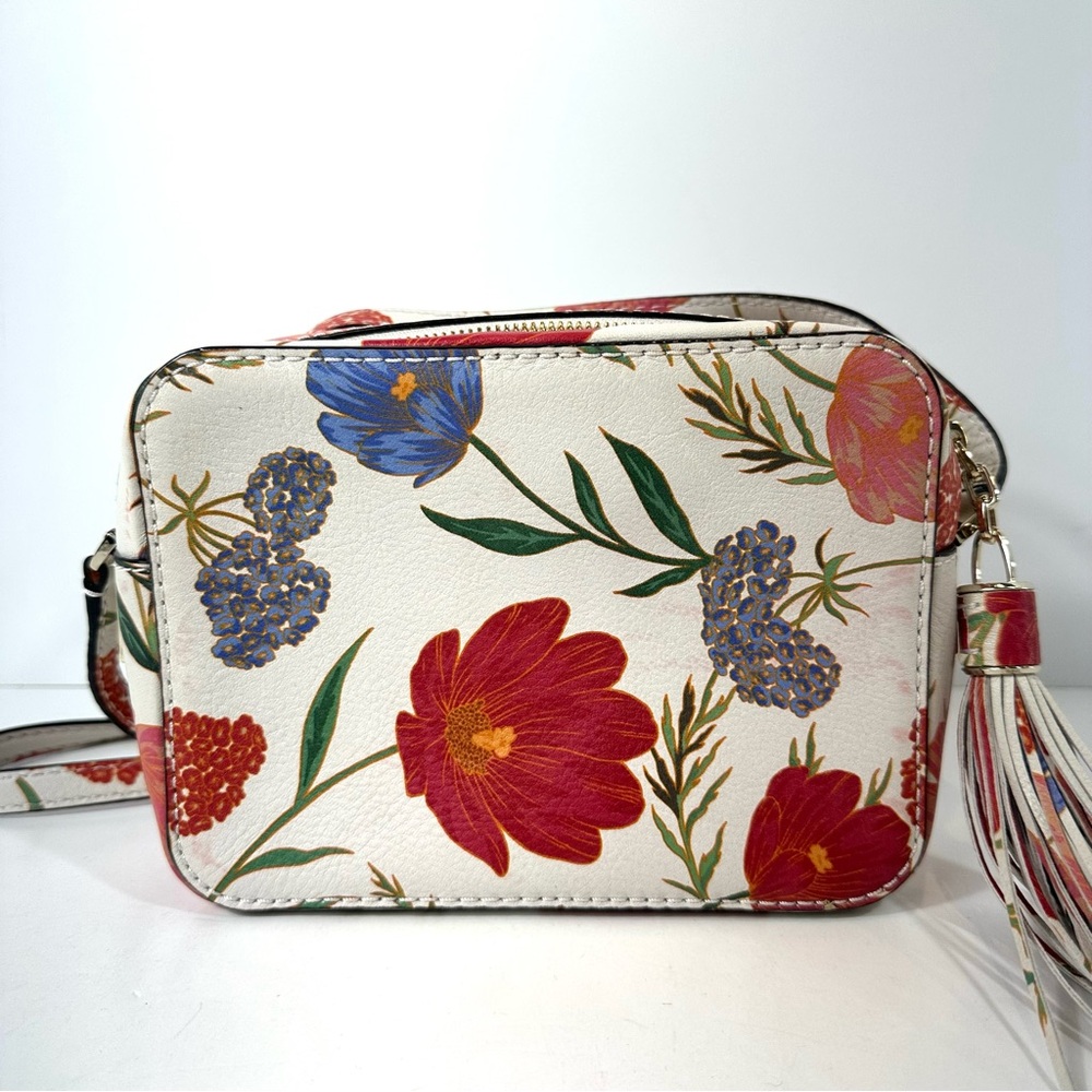 Kate Spade Floral Print Arla White Leather Crossbody Camera Bag - Picture 7 of 16